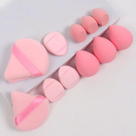 Kit de 12 Eponges de Maquillage Rose